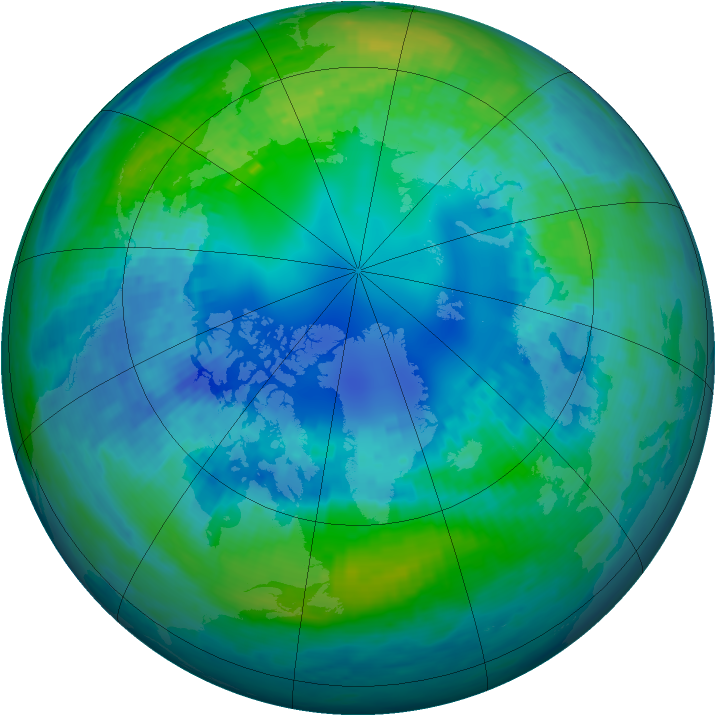 Arctic ozone map for 23 October 2002